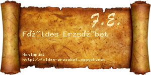 Földes Erzsébet névjegykártya