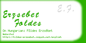 erzsebet foldes business card