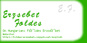 erzsebet foldes business card